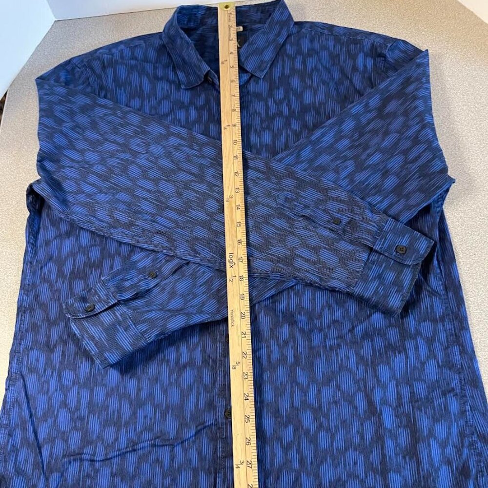 Mens Armani Exchange Blue Long Sleeve Button Down Shirt